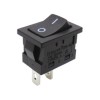 Διακόπτης Rocker Mini 2P/16A/250V με λυχνία ON-OFF RK2-46 1X1 B/B ''0'' SOKEN Διακόπτες